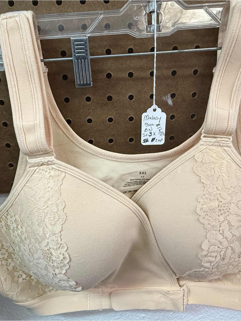 Soft Lace-Accent Comfort Bra in Beige